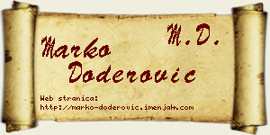 Marko Doderović vizit kartica